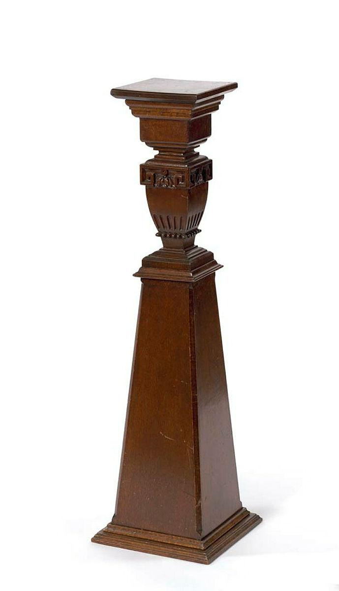 Artwork Pyramid plinth this artwork made of Silky oak with integral carved baluster shape, created in 1920-01-01