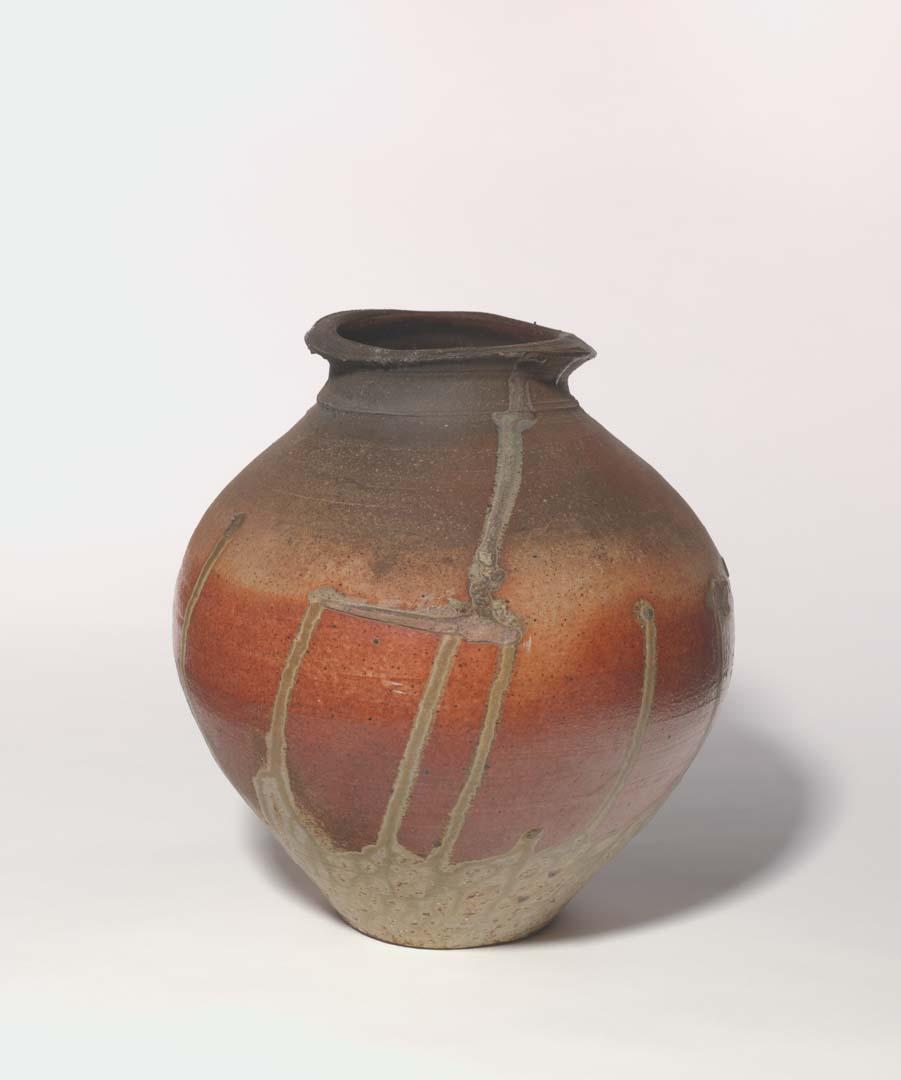 Artwork (Blossom jar) this artwork made of Stoneware with ash glaze (fired upside down), created in 1974-01-01