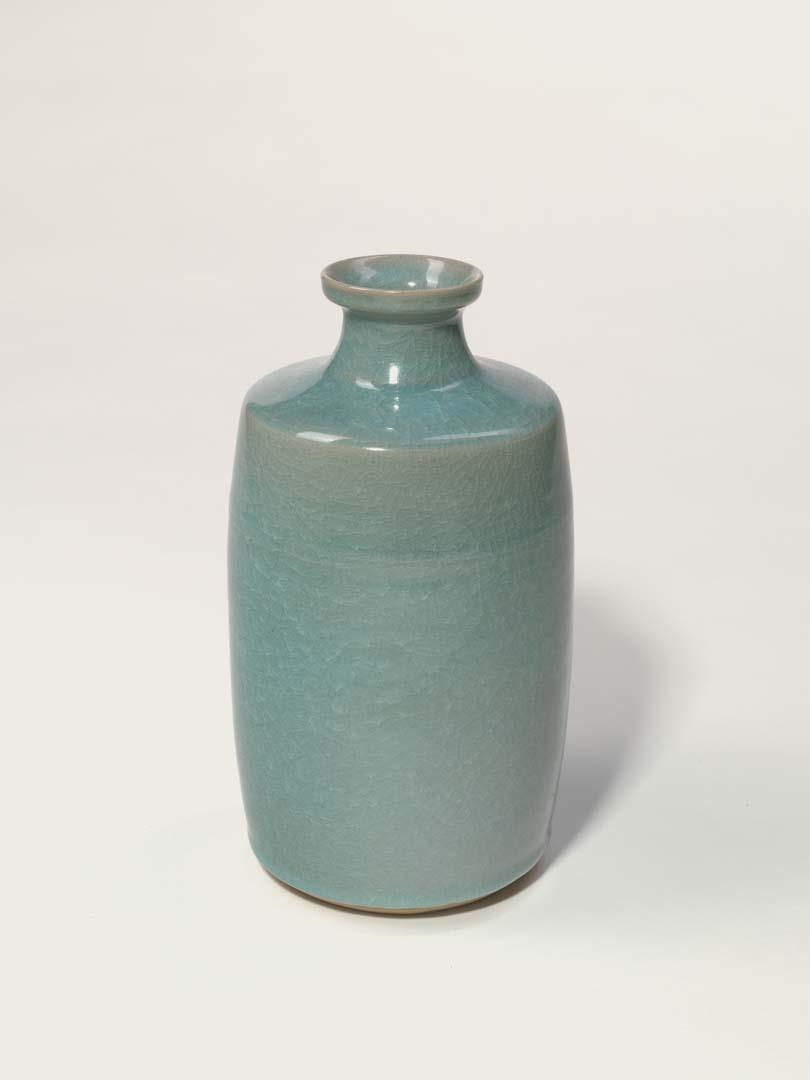 Artwork Celadon bottle this artwork made of Stoneware, thrown, with crackle glaze, created in 1974-01-01