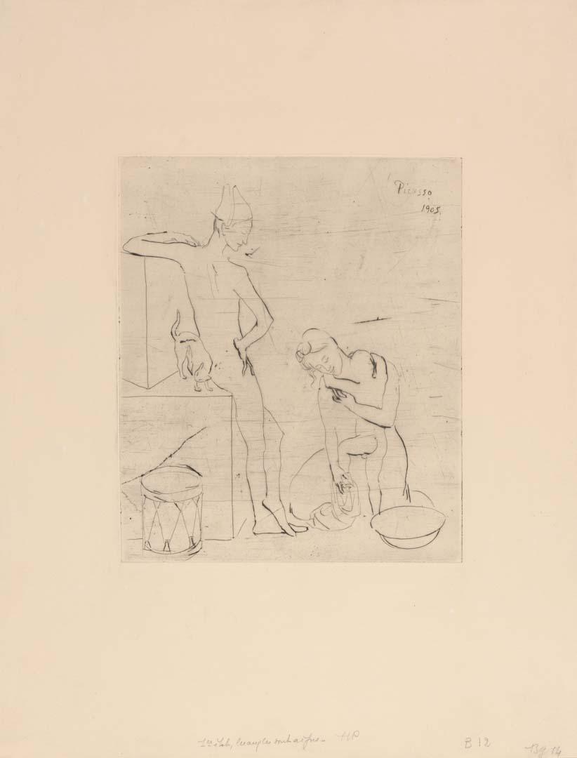 Artwork Le Bain (The bath) (from 'La Suite des Saltimbanques' series) this artwork made of Drypoint on wove paper, created in 1905-01-01