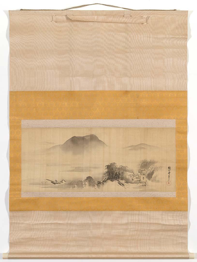 Artwork Hanging scroll: Landscape this artwork made of Ink on silk