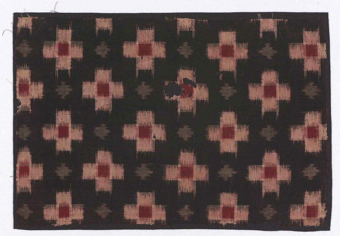 Artwork Fragment of telia rumal this artwork made of Cotton warp and weft ikat, alizarin dye, created in 1868-01-01