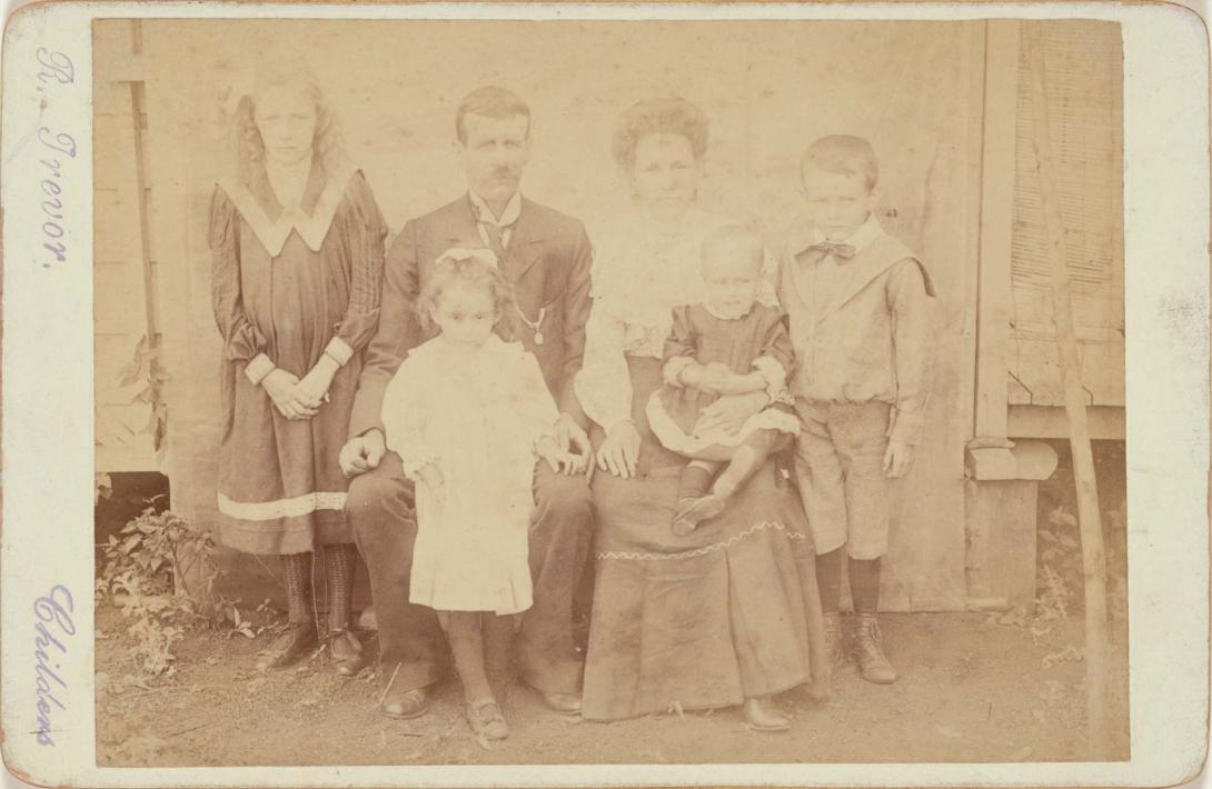 Artwork This is Tom’s family taken four years ago without the last boy (Childers) this artwork made of Albumen photograph on paper mounted on card