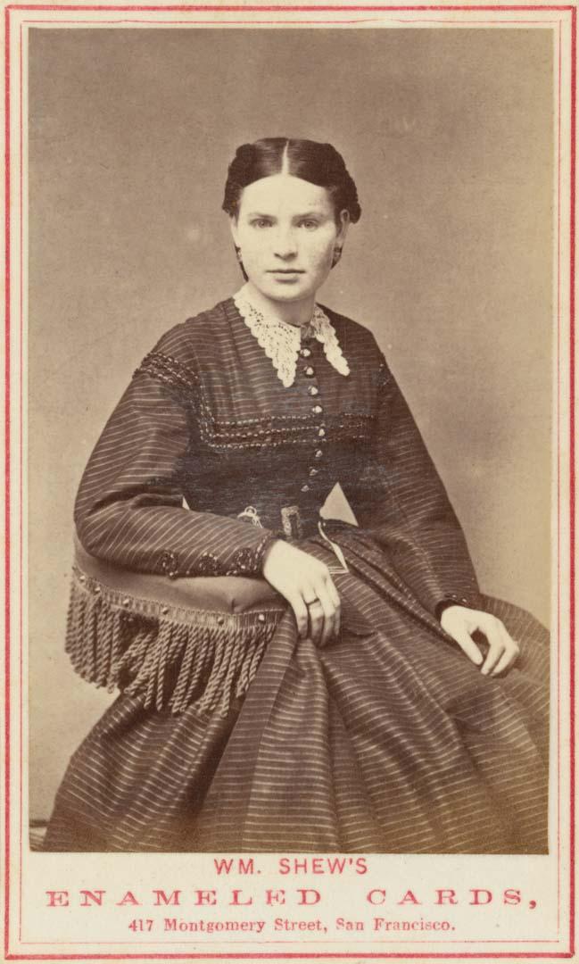 Artwork Young woman with lace collar this artwork made of Albumen photograph on paper, created in 1866-01-01