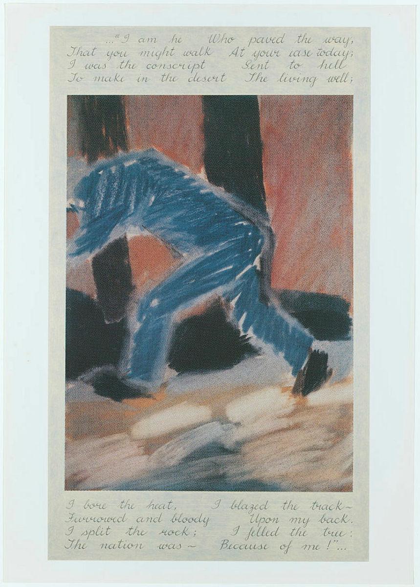Artwork Figure fleeing this artwork made of Photo-screenprint on paper, created in 1988-01-01
