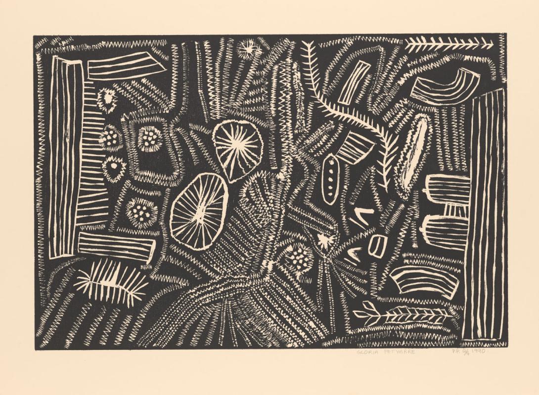 Artwork Untitled [no. 9] (from ‘Utopia Suite’ portfolio) this artwork made of Woodcut on paper, created in 1990-01-01