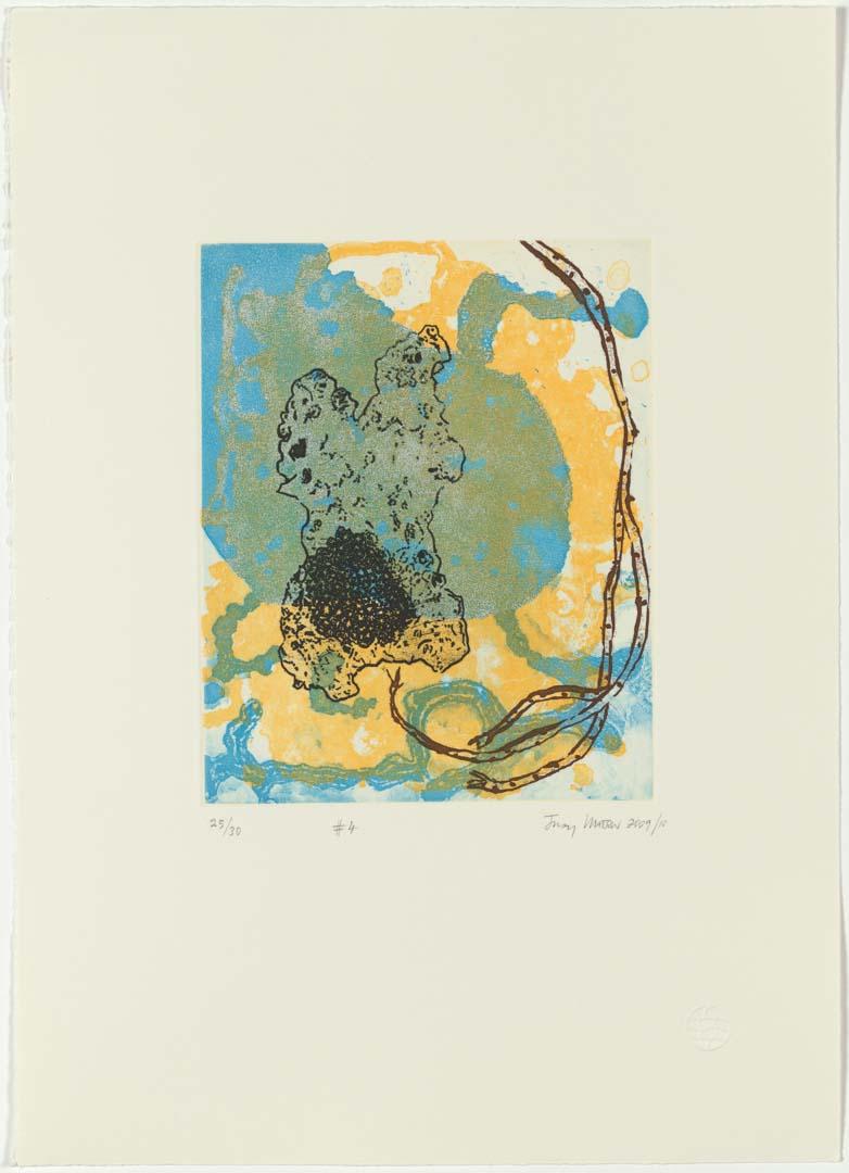 Artwork heron island #4 this artwork made of Three-plate etching and screenprint