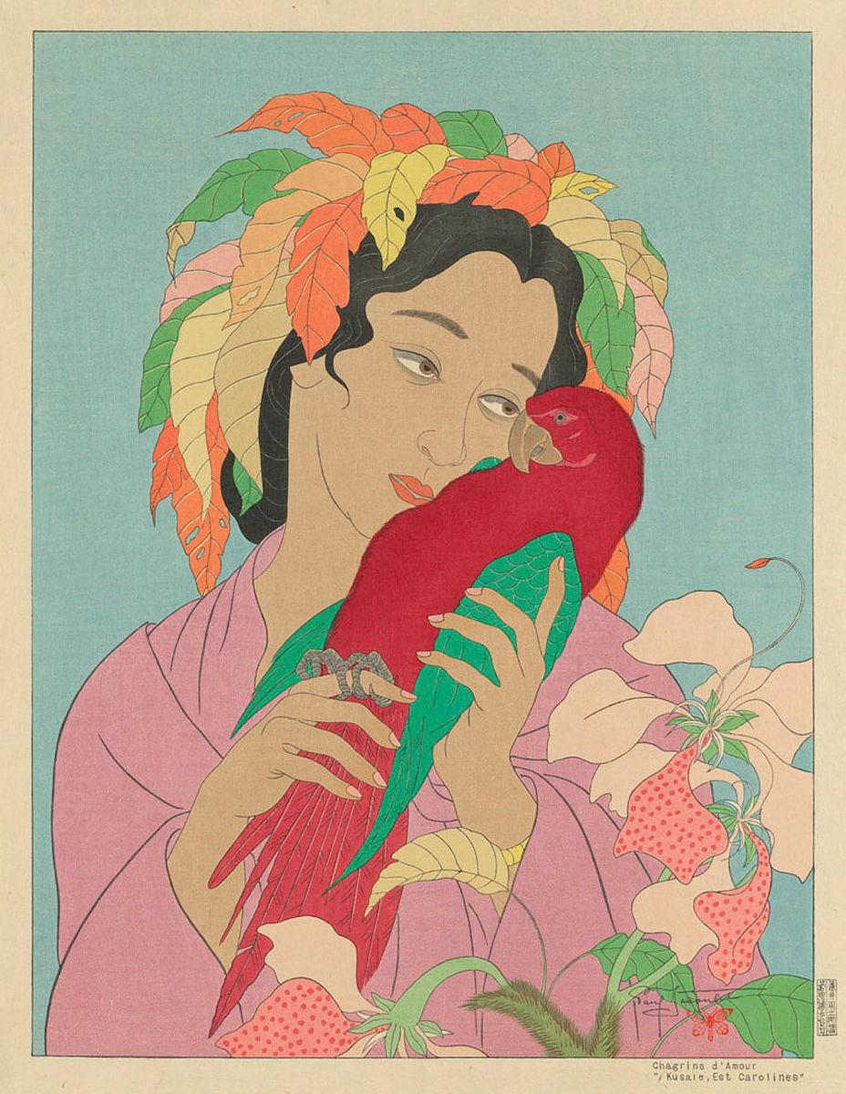 Artwork Chagrins d'Amour this artwork made of Colour woodcut on Japanese paper, created in 1940-01-01