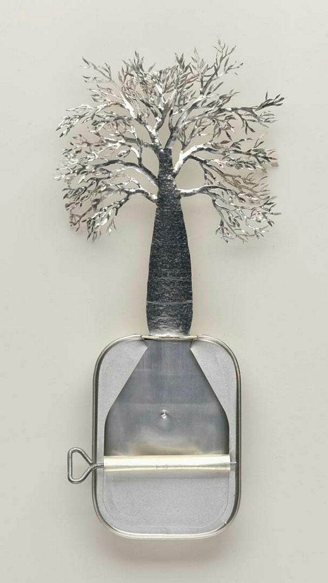 Artwork Australian set: Julunayn (Bundjalung); Bottle tree; Brackychiton ruprestis (from 'Paradisus Terrestris Entitled' series) this artwork made of Aluminium and tin, created in 1998-01-01