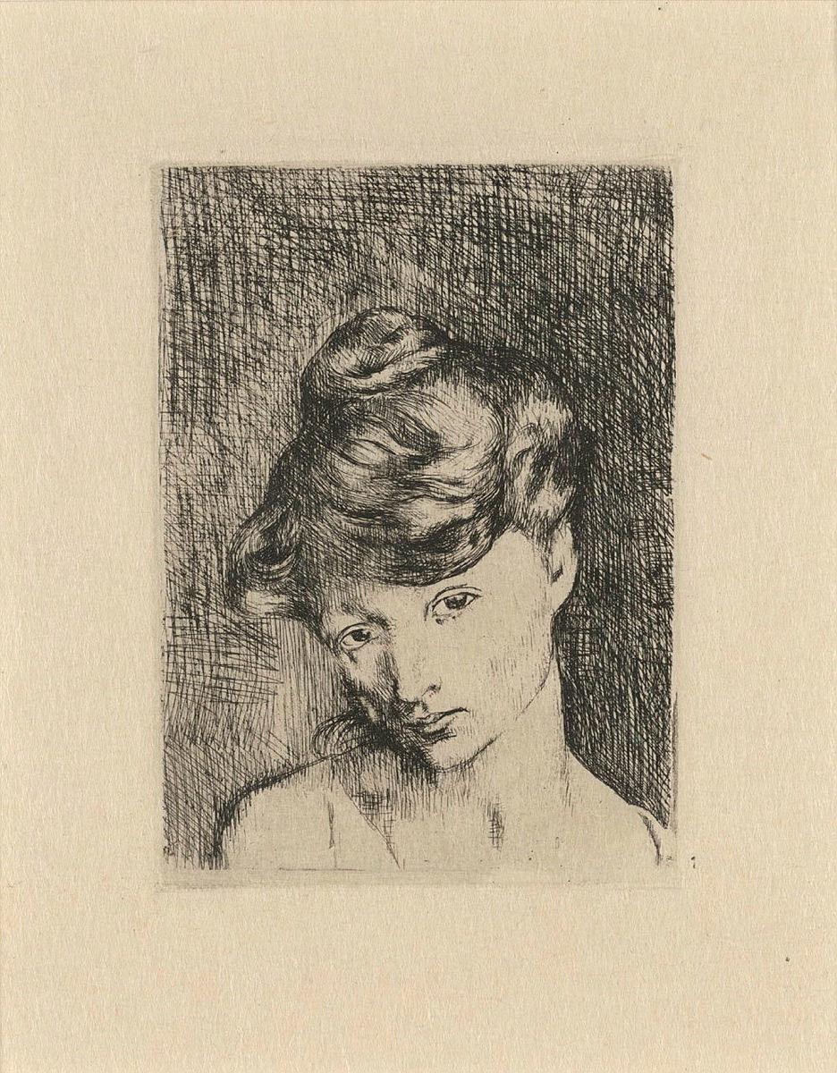 Artwork Téte de Femme: Madeleine (from 'La Suite des Saltimbanques' series) this artwork made of Etching on Japan paper, created in 1905-01-01