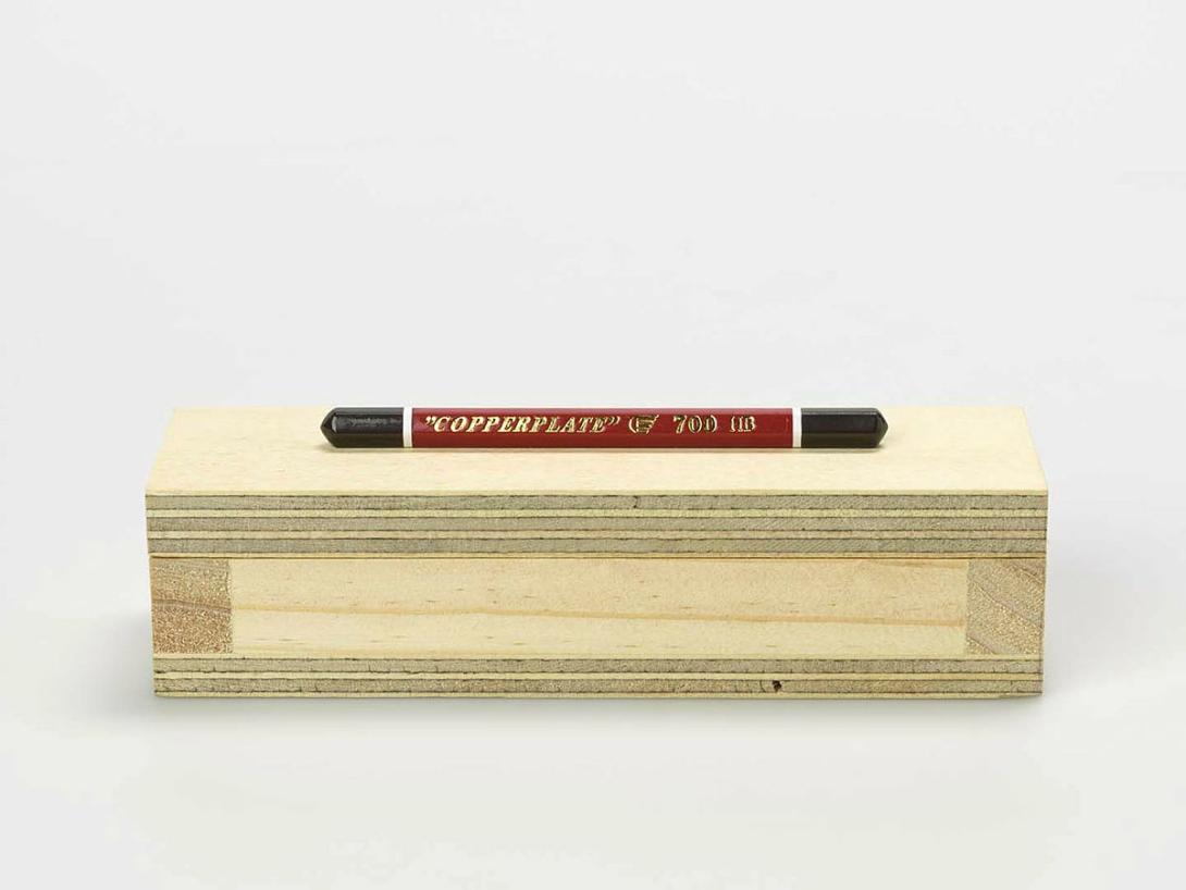 Artwork Double pencil this artwork made of Painted wood and graphite on wooden presentation box, created in 2008-01-01