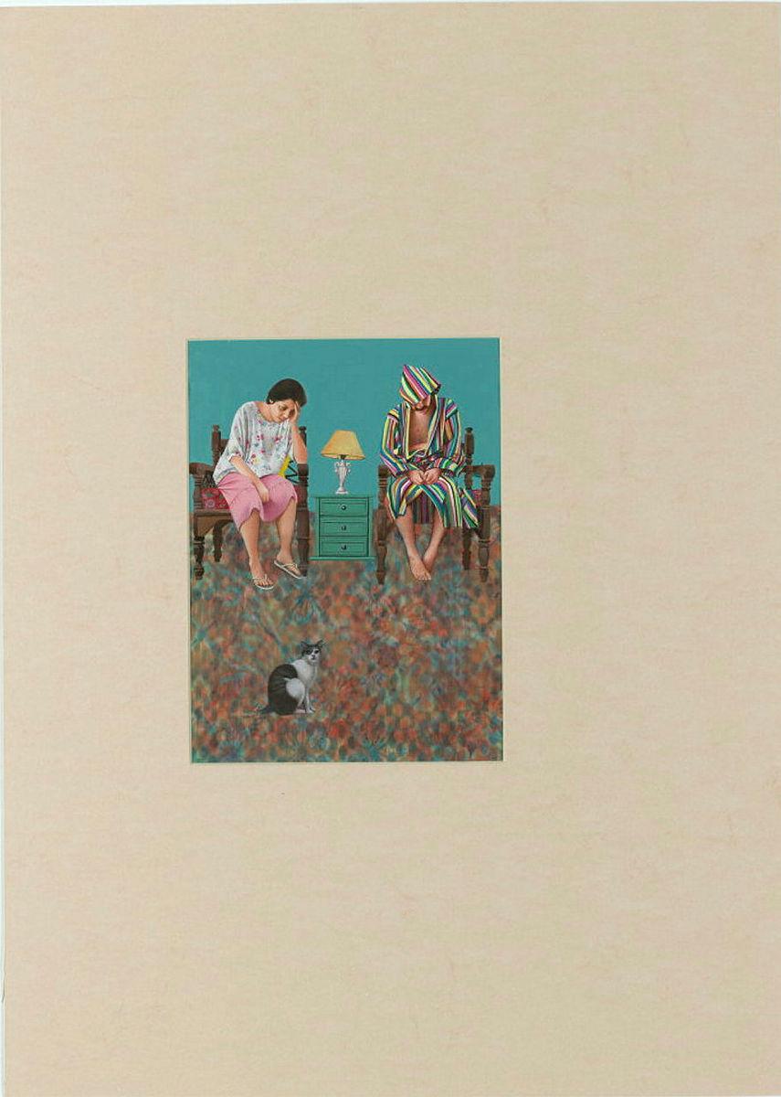 Artwork Untitled (from 'Fall in dopamine' series) this artwork made of Gouache and watercolour on paper, created in 2020-01-01