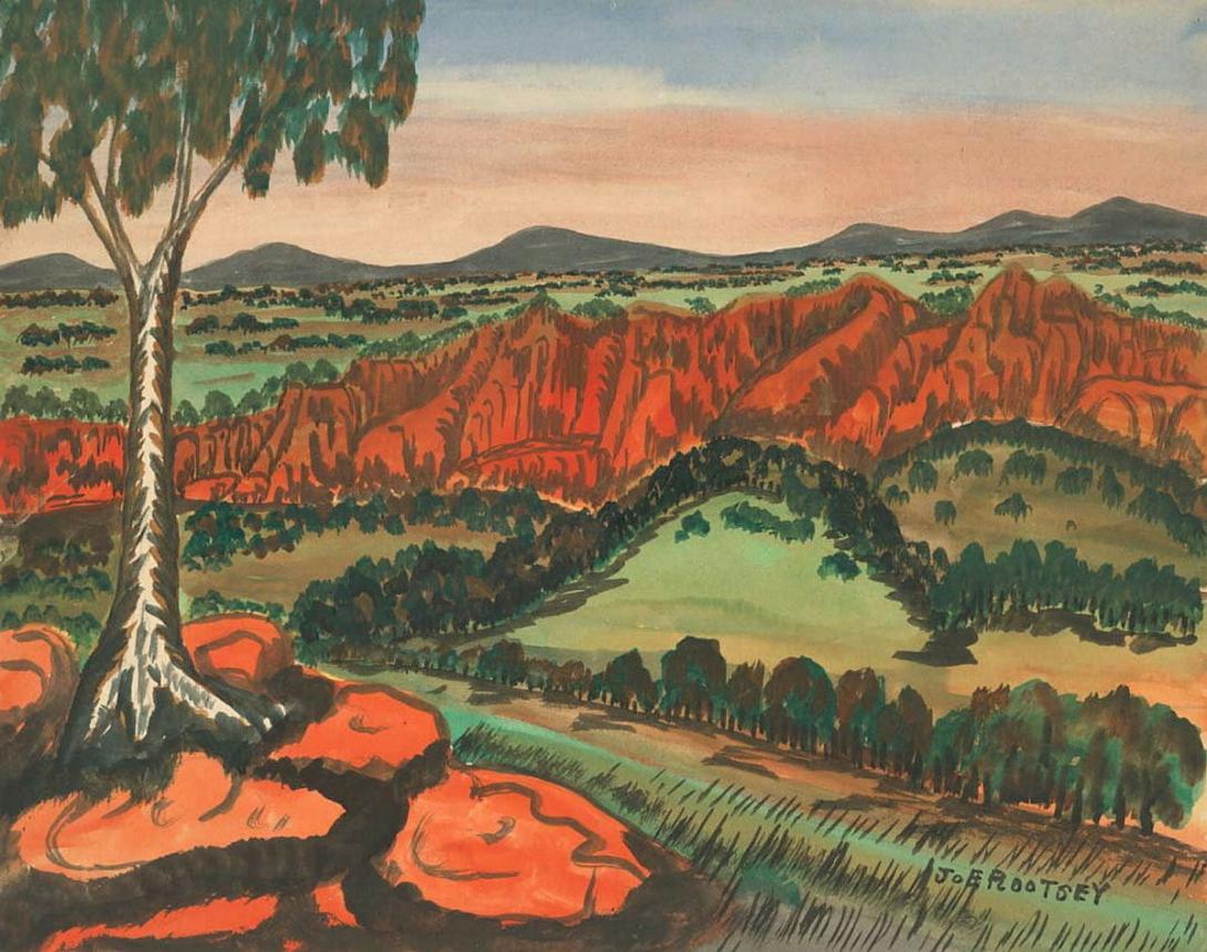 Artwork (Top of Howick, south of Barrow Point) this artwork made of Watercolour on paper, created in 1959-01-01