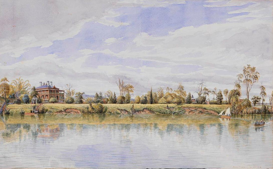 Artwork Sidney House this artwork made of Watercolour on paper, created in 1890-01-01