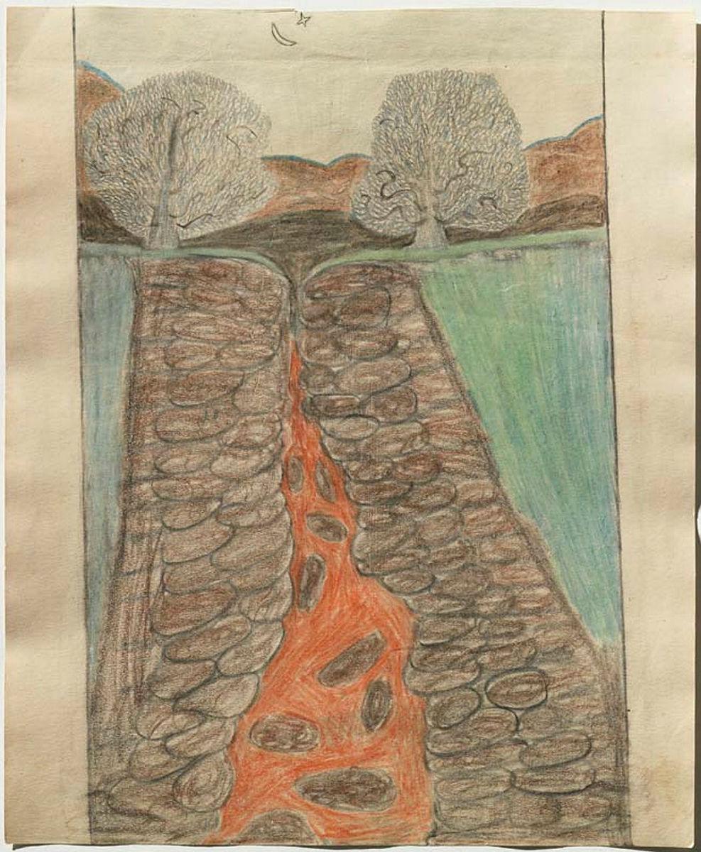 Artwork (Creek) this artwork made of Coloured pencil and graphite on paper