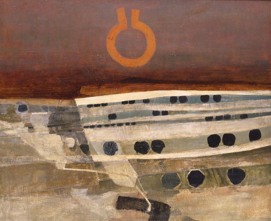 Artwork Mandala VI this artwork made of Oil on canvas on composition board, created in 1962-01-01