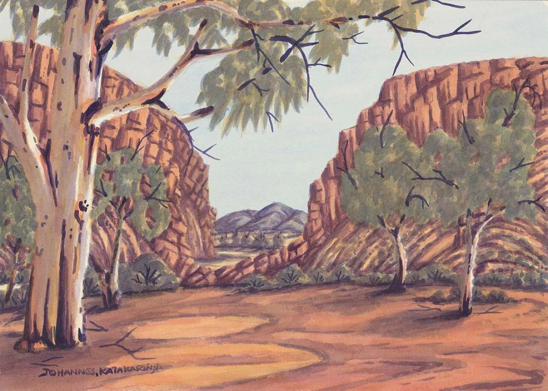 Artwork Jessie Gap, NT this artwork made of Watercolour on paper with board backing, created in 2010-01-01