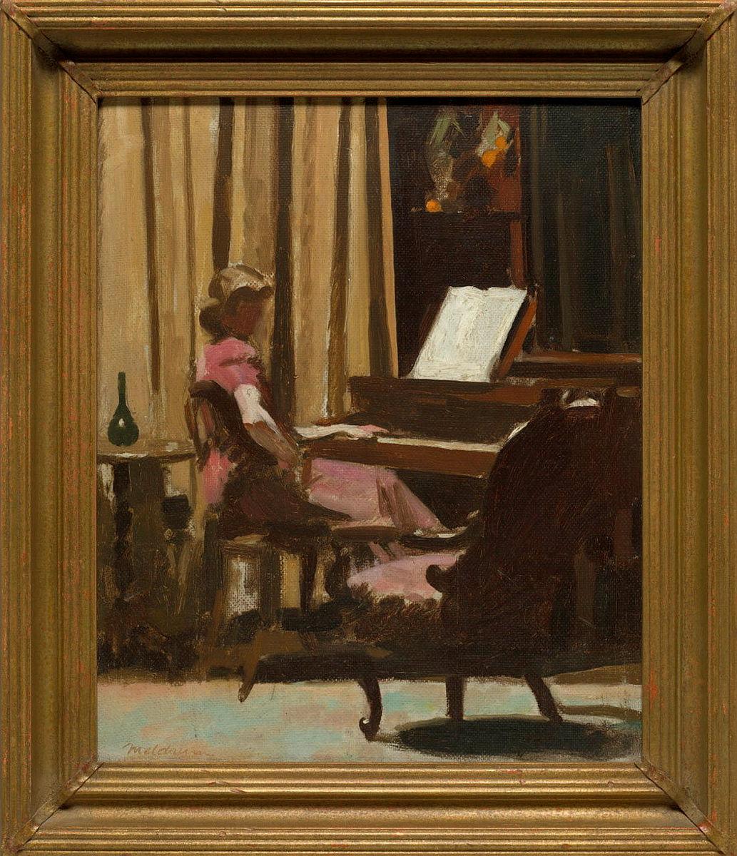 Artwork Interior this artwork made of Oil on composition board, created in 1943-01-01