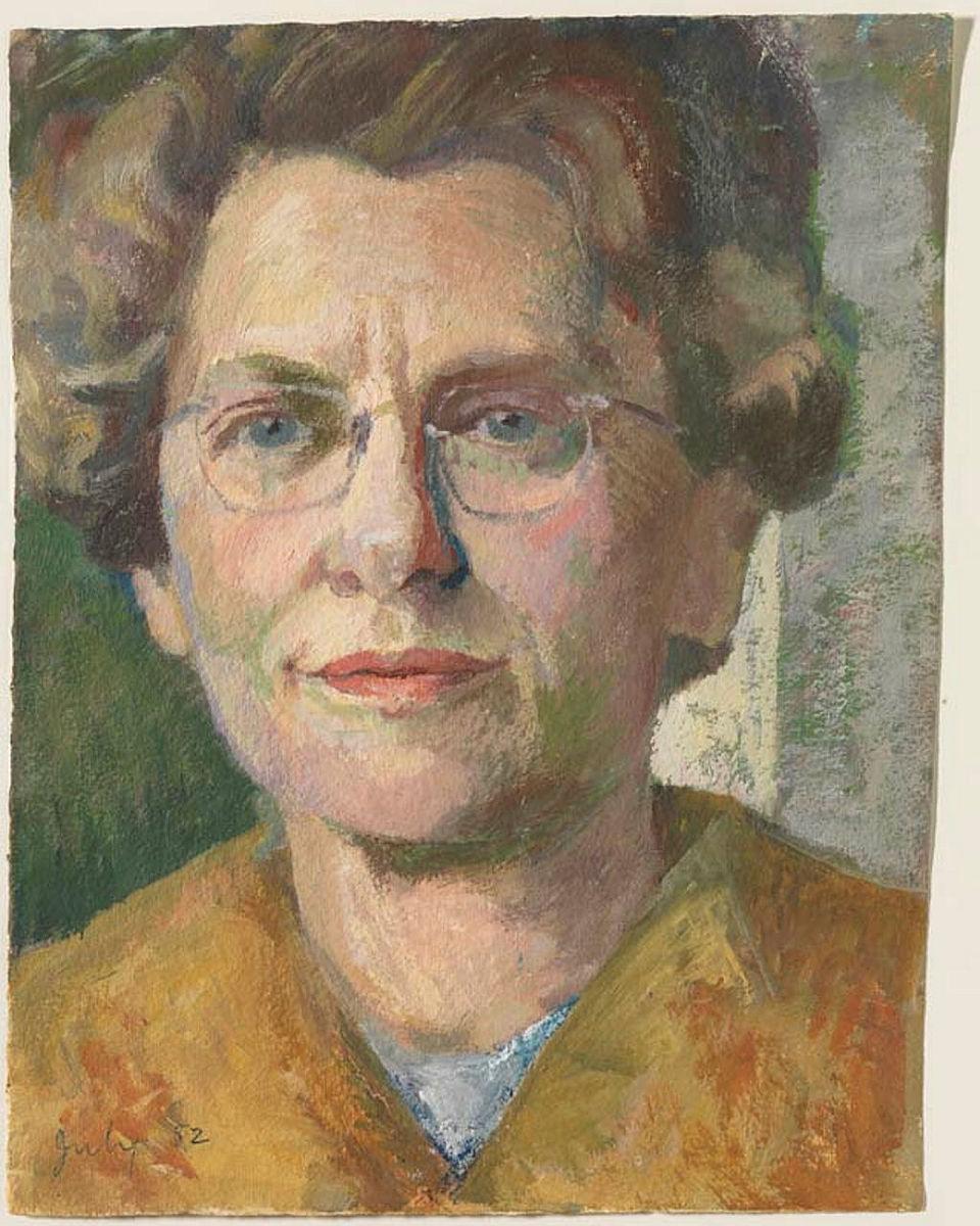 Artwork Self portrait this artwork made of Oil on paper, created in 1952-01-01