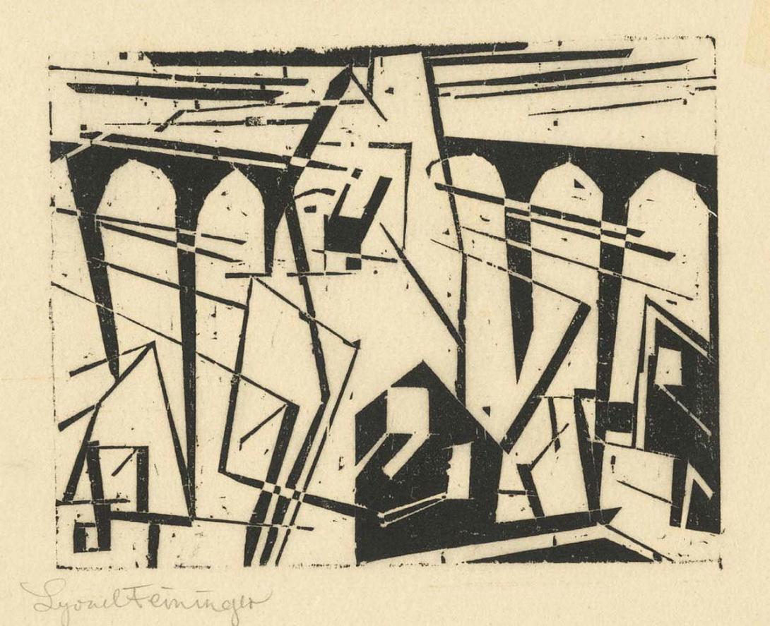 Artwork Viadukt (Viaduct) this artwork made of Woodcut, created in 1918-01-01