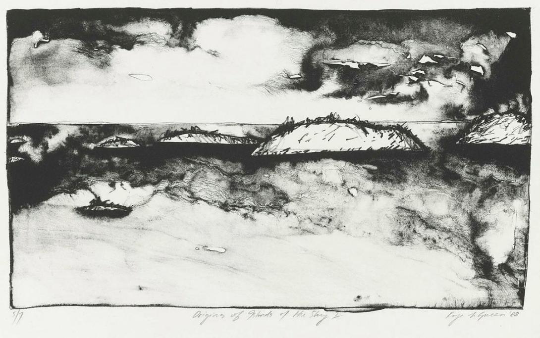 Artwork Origins of islands of the sky I this artwork made of Lithograph on wove paper, created in 1988-01-01