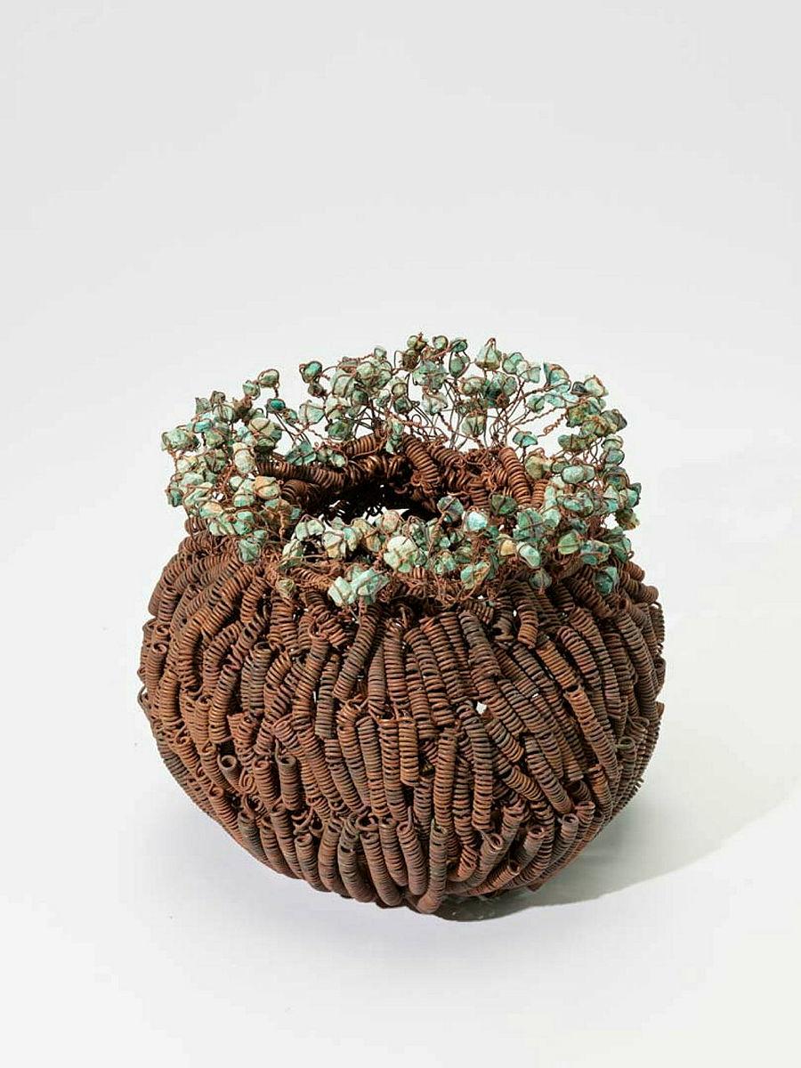 Artwork Cu this artwork made of Hand-coiled copper wire and raw copper, created in 2016-01-01