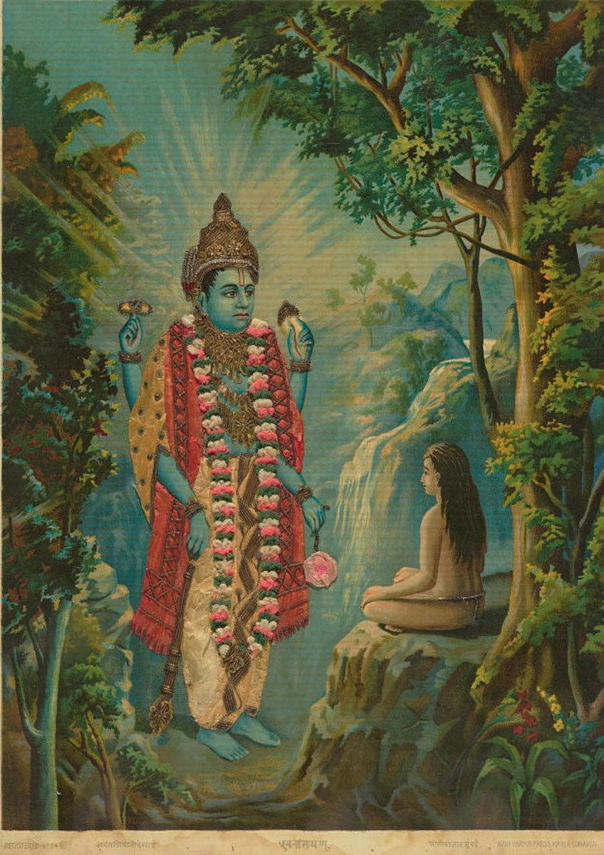 Artwork Dhruvnarayan this artwork made of Oleograph with Zardosi embroidery, created in 1894-01-01