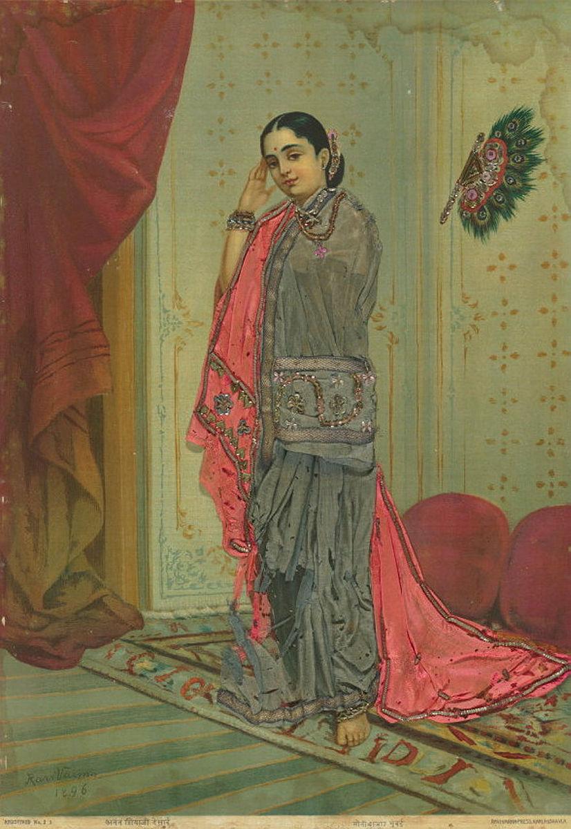 Artwork Untitled this artwork made of Oleograph with Zardosi embroidery, created in 1894-01-01