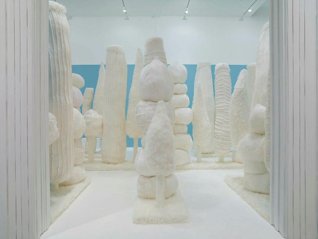 Artwork My Monument: White Forest this artwork made of Synthetic fur, synthetic fibre fill, steel, wood, medium density fibreboard, created in 2008-01-01