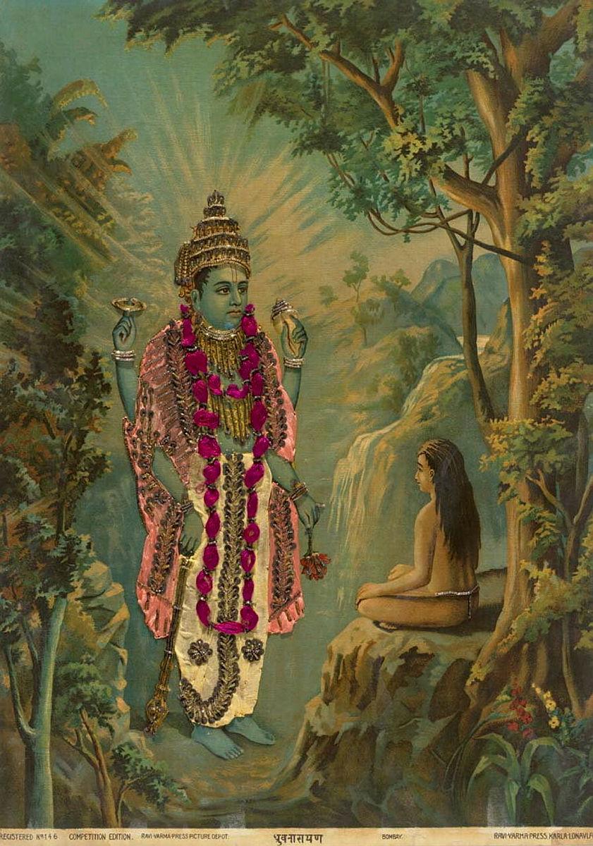 Artwork Dhruvnarain this artwork made of Oleograph with Zardosi embroidery, created in 1894-01-01