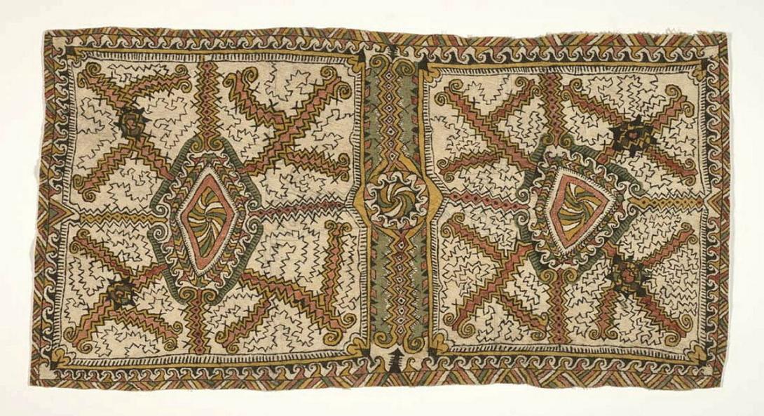 Artwork Sogua’e (sodireje, siha’u’e, roriré, venimomӧ’e, uejobibgé, modahisu’e, mahuva’ojé, sin’e sore, jaji’e ohu’o areté) (Ancestor’s customary salt formation process (rock minerals, fruit of the Sihe tree, tail-feathers of the Moustached Tree Swift (Hemi-proc this artwork made of Natural pigments on hand-beaten paper mulberry nioge (barkcloth), created in 2022-01-01