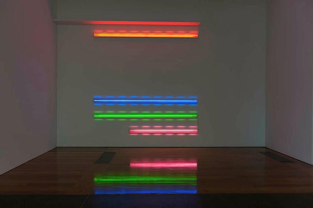 Artwork Neon light installation (Horizontal) this artwork made of Neon, painted medium density fibreboard, created in 1970-01-01