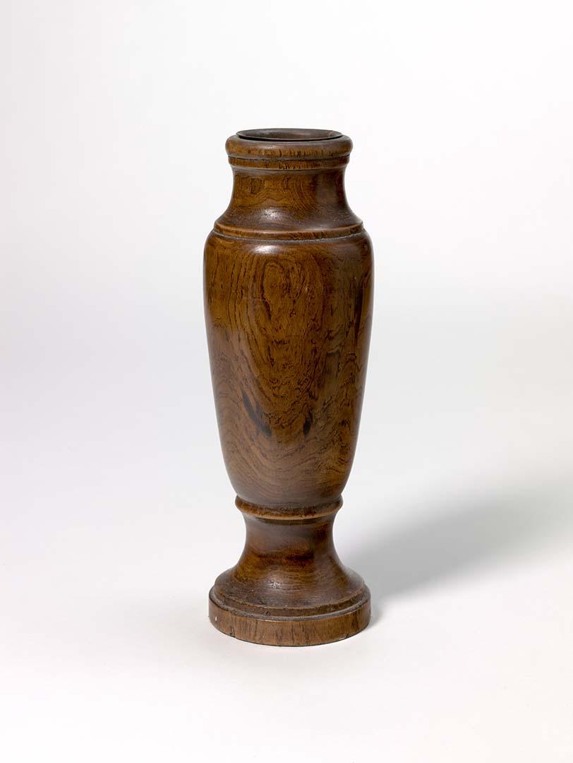 Artwork Vase this artwork made of Turned mangrove wood baluster shape with copper lining (made in Townsville), created in 1930-01-01
