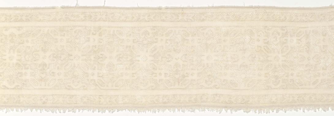 Artwork Altar cloth lace border this artwork made of Lace (drawn thread) linen thread embroidered on linen cloth (Punto and tagliato), created in 1500-01-01