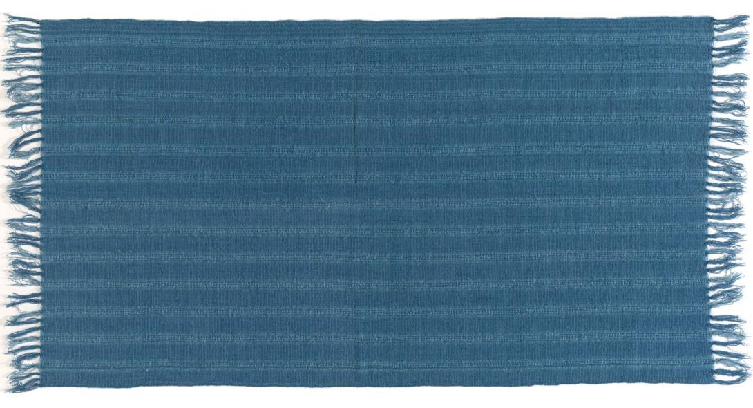 Artwork Shawl or knee-rug this artwork made of Handwoven mohair and wool, natural dye from indigo (dyed repeatedly in a mixture of natural indigo, caustic soda and sodium hydrosulphate), created in 1980-01-01