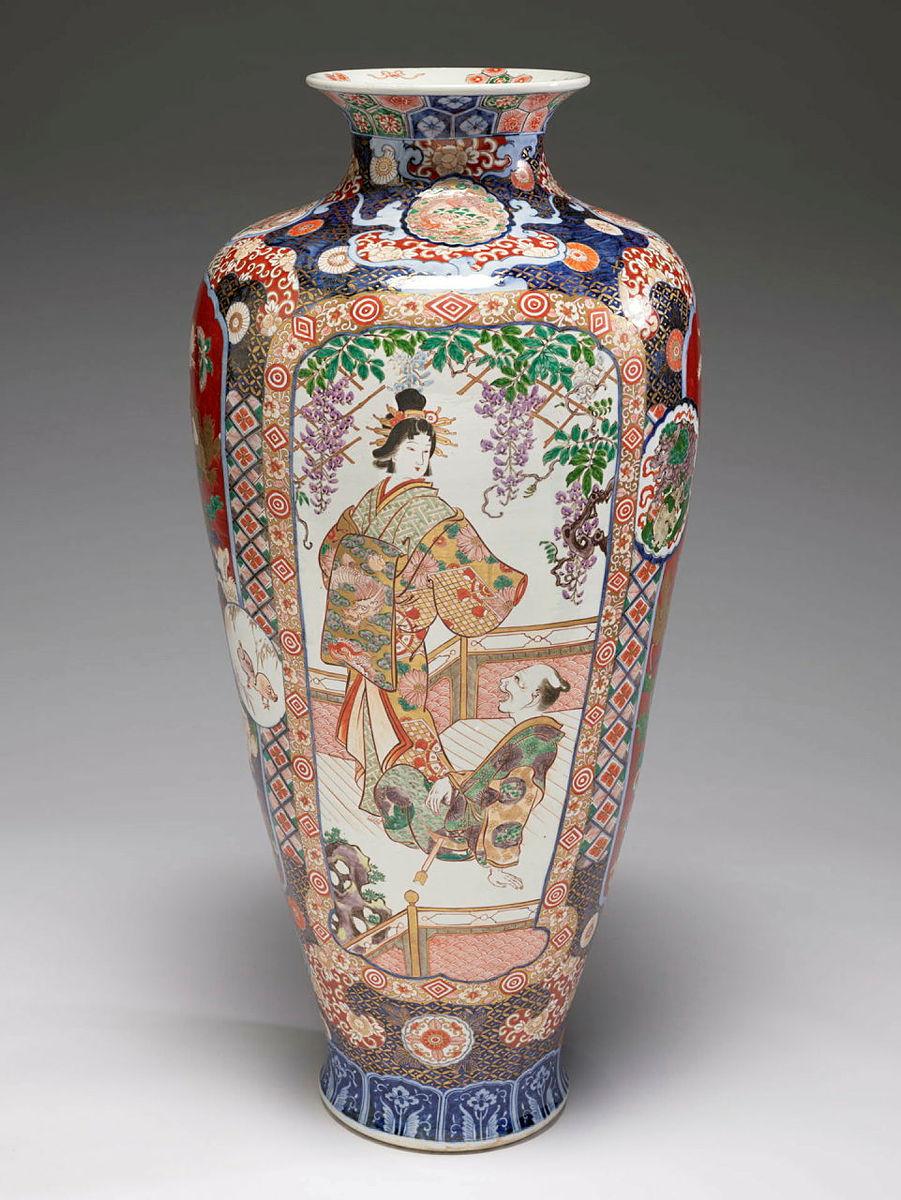 Artwork Vase this artwork made of Stoneware thrown baluster shape with polychrome over glaze colours, created in 1800-01-01