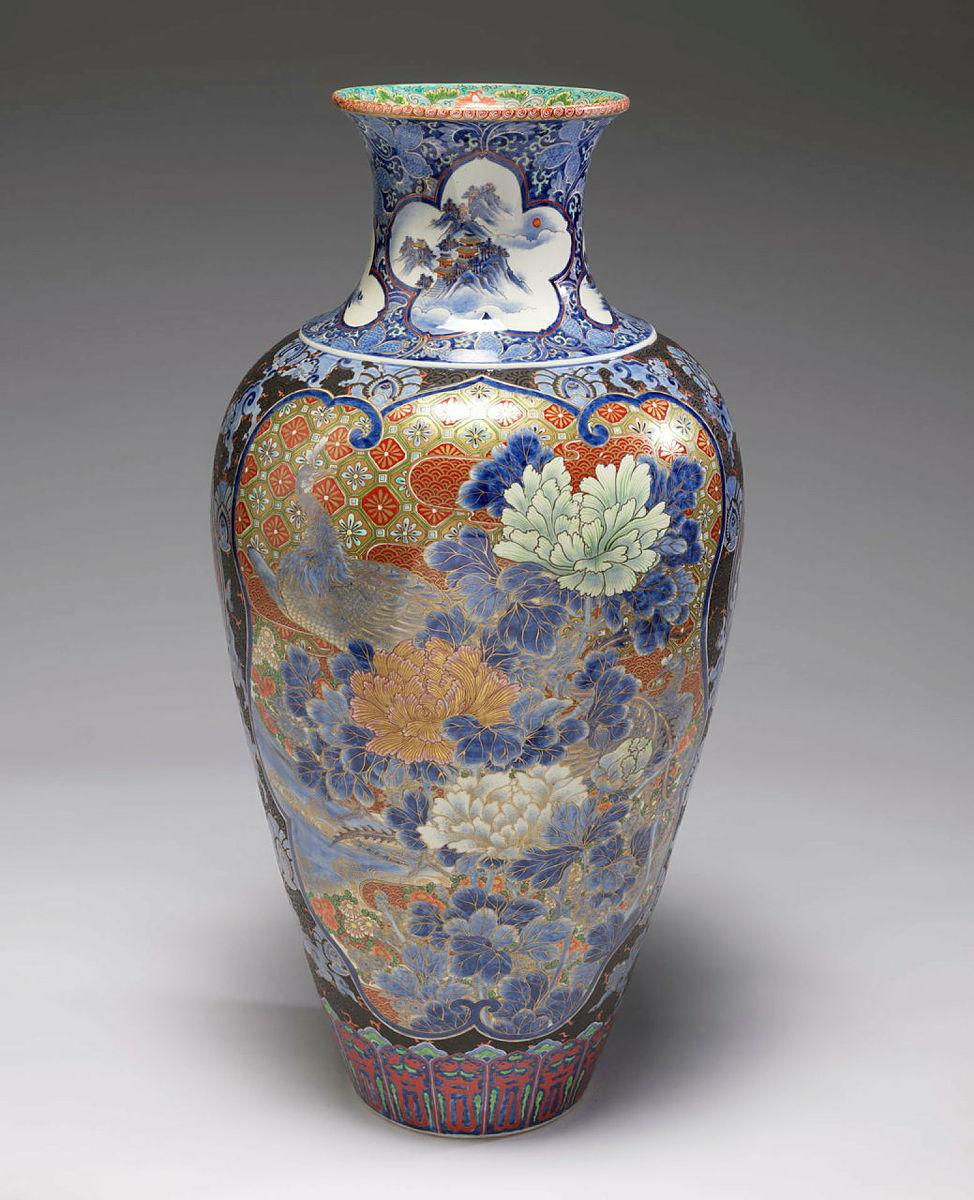 Artwork Vase this artwork made of Stoneware thrown baluster shape painted with polychrome enamels, created in 1800-01-01